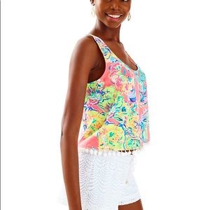 euc lilly pulitzer shirley top sz l